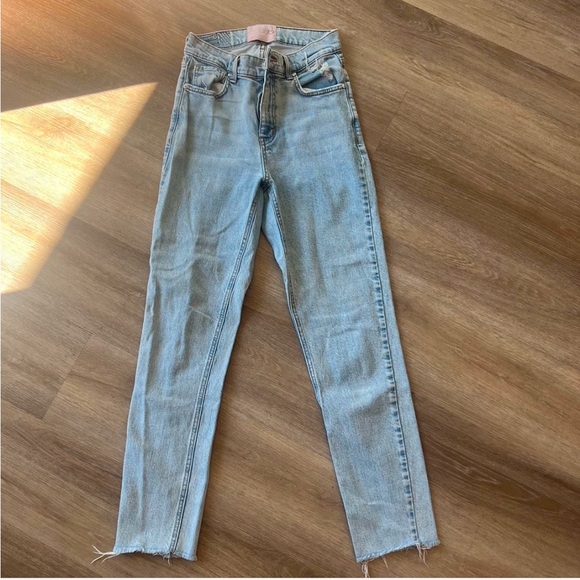Revice light blue high waisted straight/ skinny leg jeans - Picture 1 of 6
